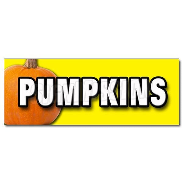 PUMPKINS DECAL sticker pumpkin patch Halloween gourd pick farm produce, D-12 Pumpkins